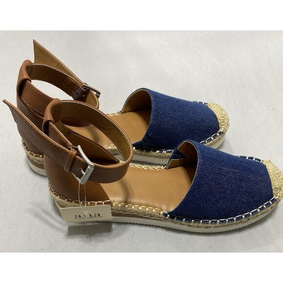 a.n.a Carrie Denim Blue Sandal Women Dress Shoe Sz 9M Espadrille Comfort Design - Picture 3 of 7